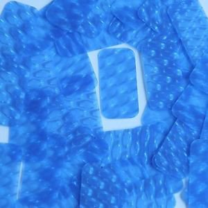 3D Blue Sequin Rectangle Long 1.5 inch Dimensional Reflector Paillettes