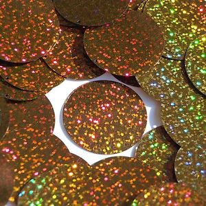Brown Round Sequins Glitter Hologram 1.5" Large Couture Paillettes Made in USA