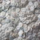 5mm Flat SEQUIN PAILLETTES ~ Opaque WHITE Shiny ~ Round Disc ~ Made in USA.