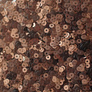 3mm Flat SEQUIN PAILLETTES ~ BRONZE Matte Silk Frost Metallic ~ Made in USA.