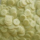 8mm Flat SEQUIN PAILLETTES ~ Opaque EGGSHELL VANILLA ~ Round ~ Made in USA