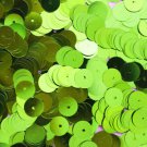 8mm Flat SEQUIN PAILLETTES ~ LIME GREEN Metallic ~ Round Disc ~ Made in USA.