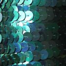 Aqua Blue Iris Rainbow Metallic Sequin Trim 10mm flat strung. Made in USA.