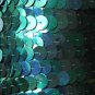 Aqua Blue Iris Rainbow Metallic Sequin Trim 10mm flat strung. Made in USA.