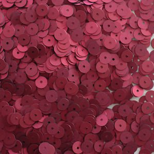 6mm Flat SEQUIN PAILLETTES ~ BURGUNDY RED WINE Matte SILK FROST ~ Made in USA