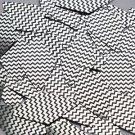 Long Diamond Sequin 1.75" Black Silver Chevron Zig Zag Pattern Metallic
