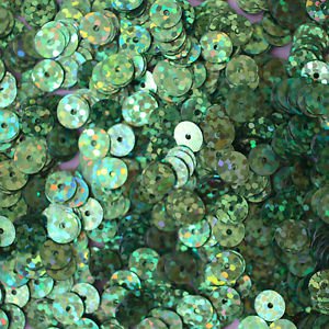 6mm Flat SEQUIN PAILLETTE ~ SEA GREEN Laser HOLOGRAM Multi Metallic ~Made in USA