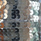 Sequin Trim Silver Metallic 8mm flat strung by the yard. Made in USA.