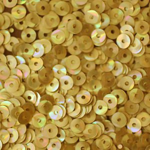 4mm Flat SEQUIN PAILLETTES ~ GOLD PRISM MULTI Reflective METALLIC ~ Made in USA