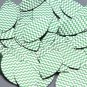 Navette Leaf Sequin 1.5" Green Silver Chevron Zig Zag Pattern Metallic