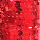 Sequin Trim Red Metallic 8mm flat strung by the yard. Made in USA.