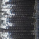 Sequin Stitched Trim 4mm ~ Midnight Ink Blue Transparent See-Thru ~ Made in USA