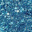 8mm Cup Sequins Facet Paillette ~ Aqua Blue See Thru Transparent ~ Made in USA