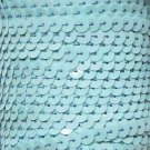 Antique Sea Foam Iris Sequin Trim 6mm 1/4" wide stitched strung by the yard 15'