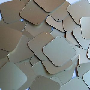 Square Diamond Sequin 1.5" White Gold Matte Silk Frost Matte Silk Frost