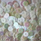 5mm Flat SEQUIN PAILLETTES ~ WHITE RAINBOW Iris Iridescent ~ Made in USA.