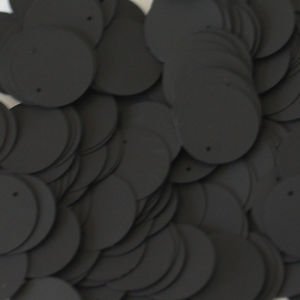 20mm ROUND SEQUIN PAILLETTE ~ BLACK MATTE SILK FROST~  Flat Disc Made in USA