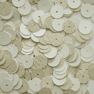 10mm Flat SEQUIN PAILLETTES ~ BEIGE LEATHER effect ~ Round Disc ~ Made in USA.