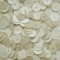 10mm Flat SEQUIN PAILLETTES ~ BEIGE LEATHER effect ~ Round Disc ~ Made in USA.