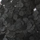 8mm Flat SEQUIN PAILLETTES ~ BLACK LEATHER Effect Premium ~  Disc ~  Made in USA
