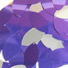 Purple Silver Navette Leaf Sequins Metallic Shiny 1.5 inch Couture Paillettes