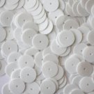 10mm Flat SEQUIN PAILLETTES ~ Opaque WHITE Shiny ~ Round Disc ~ Made in USA.