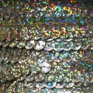 Sequin Trim Gold Hologram  8mm Cup Facet strung by the yard. Made in USA.
