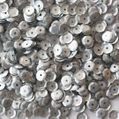 6mm Cup SEQUIN FACET PAILLETTES ~ SILVER Matte Silk Frost ~ Made in USA