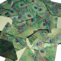 Long Diamond Sequin 1.75" Peacock Feather Eye Blue Green Gold Metallic