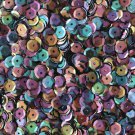 5mm Cup SEQUIN FACET PAILLETTES ~ Opaque BLACK RAINBOW IRIS ~ Made in USA