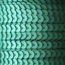 SEQUIN STRING TRIM ~ Lt GREEN Matte Frost~ 6mm FLAT strung by yard Made in USA