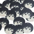 30mm Sequins Doll Face Cute Dolly Head Black Hair Opaque