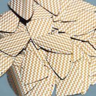 Fishscale Fin Sequin 1.5" Orange Silver Chevron Zig Zag Pattern Metallic