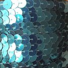 Deep Turquoise Metallic Sequin Trim 10mm flat strung by the yard. Made in USA.