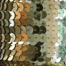 Sequin Trim Gold Metallic 8mm flat strung by the yard. Made in USA.