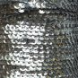 Silver Shiny Metallic 5mm cup Sequin Trim, Flat Stitched Strung by the yard 15'