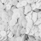 8mm Flat SEQUIN PAILLETTES ~ Opaque WHITE Shiny ~ Round Disc ~ Made in USA.