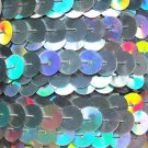 Sequin Trim 10mm Iron On Silver Lazersheen Reflective Metallic. Made in USA