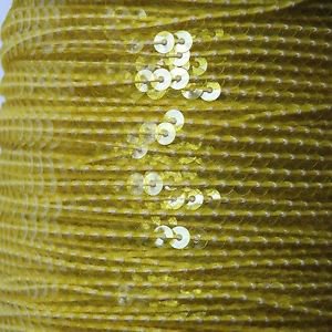 Sequin Stitched Trim 4mm ~ Yellow Transparent See-Thru ~ Made in USA