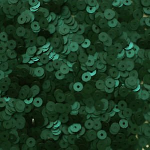 4mm Flat SEQUIN PAILLETTES ~ Deep GREEN Matte SILK FROST Sequins ~ Made in USA.