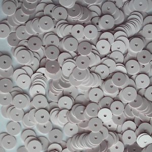 6mm Flat SEQUIN PAILLETTE ~ Opaque IVORY BONE CREAM ~ Round Disc ~ Made in USA
