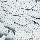 Long Diamond Sequin 1.75" Multicolor Polka Dot on Silver Metallic