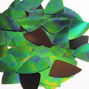 Green Jungle Rainbow Black Sequin Fishscale Fin 1.5 inch Couture Paillettes