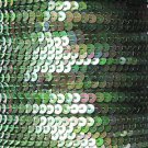 Sequin Stitched Trim 4mm ~ Green Iris Rainbow Iridescent Metallic ~ Made in USA