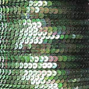 Sequin Stitched Trim 4mm ~ Green Iris Rainbow Iridescent Metallic ~ Made in USA