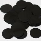 30mm ROUND SEQUIN PAILLETTES ~  BLACK Opaque Shiny ~ Flat Disc Made in USA