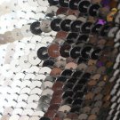 SEQUIN STRING TRIM ~  SILVER METALLIC ~ 6mm FLAT strung by the yard  Made in USA