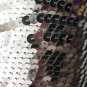 SEQUIN STRING TRIM ~  SILVER METALLIC ~ 6mm FLAT strung by the yard  Made in USA
