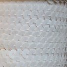 Sequin Trim Opaque Shiny White 8mm flat strung by the yard. Made in USA.
