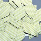 Long Diamond Sequin 1.75" Yellow Silver Chevron Zig Zag Pattern Metallic